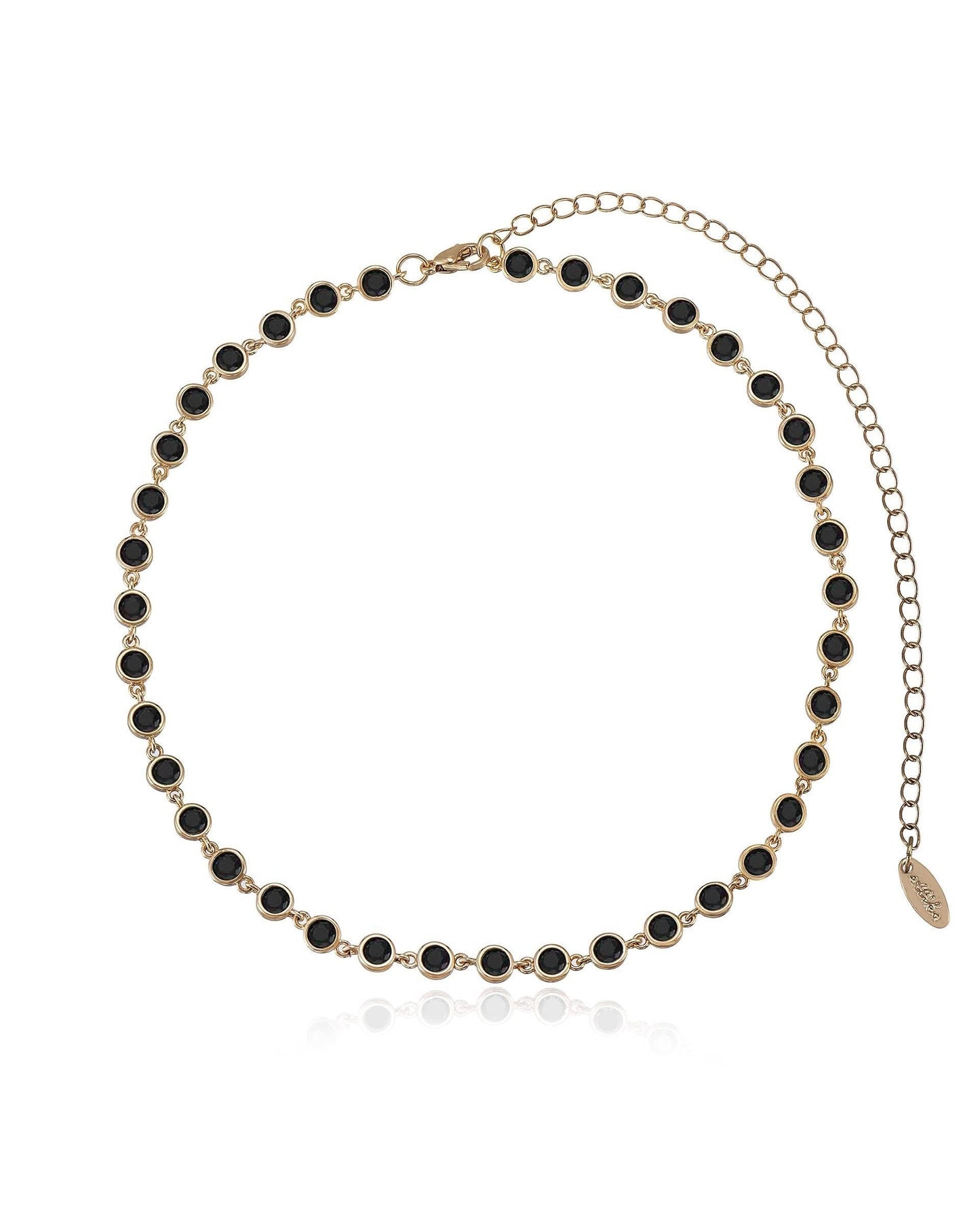 Crystal Disc and Link Necklace