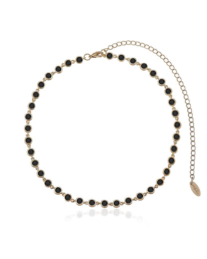 Crystal Disc and Link Necklace