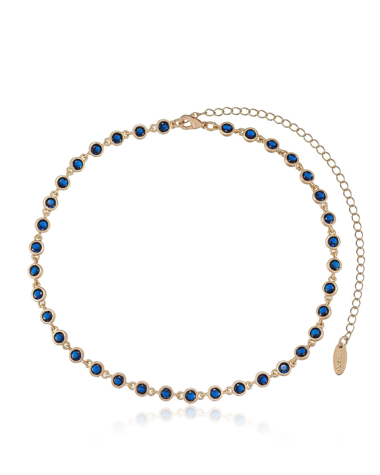 Crystal Disc and Link Necklace
