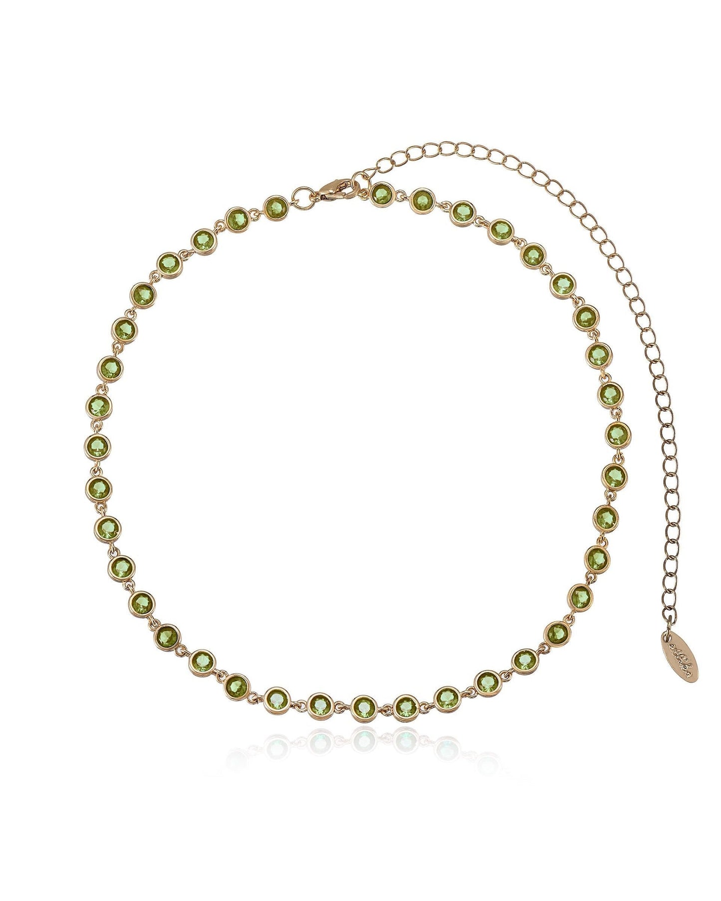 Crystal Disc and Link Necklace