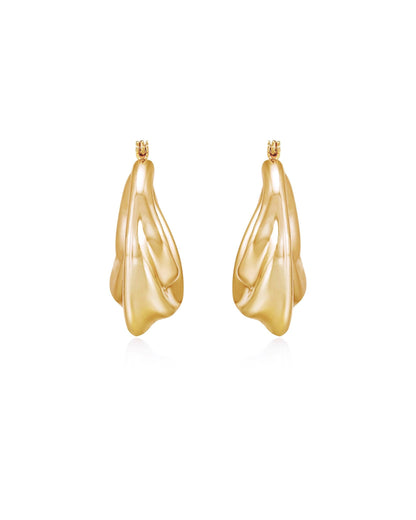 Crescent Swirl Hoop Earrings