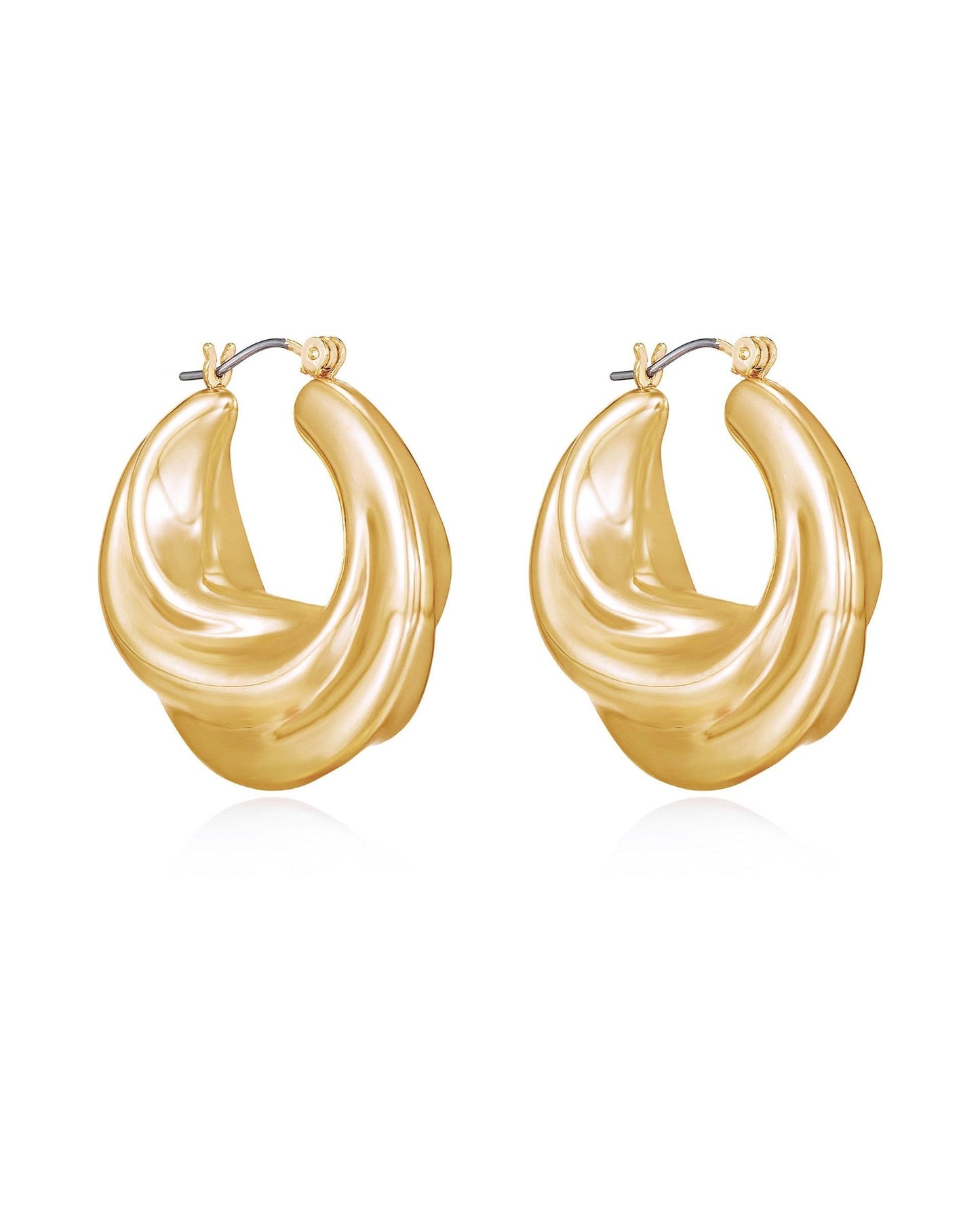 Crescent Swirl Hoop Earrings