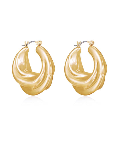 Crescent Swirl Hoop Earrings