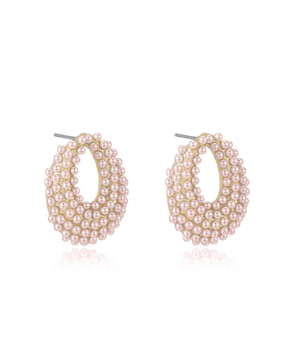 Classic Pearl Cluster Stud Earrings