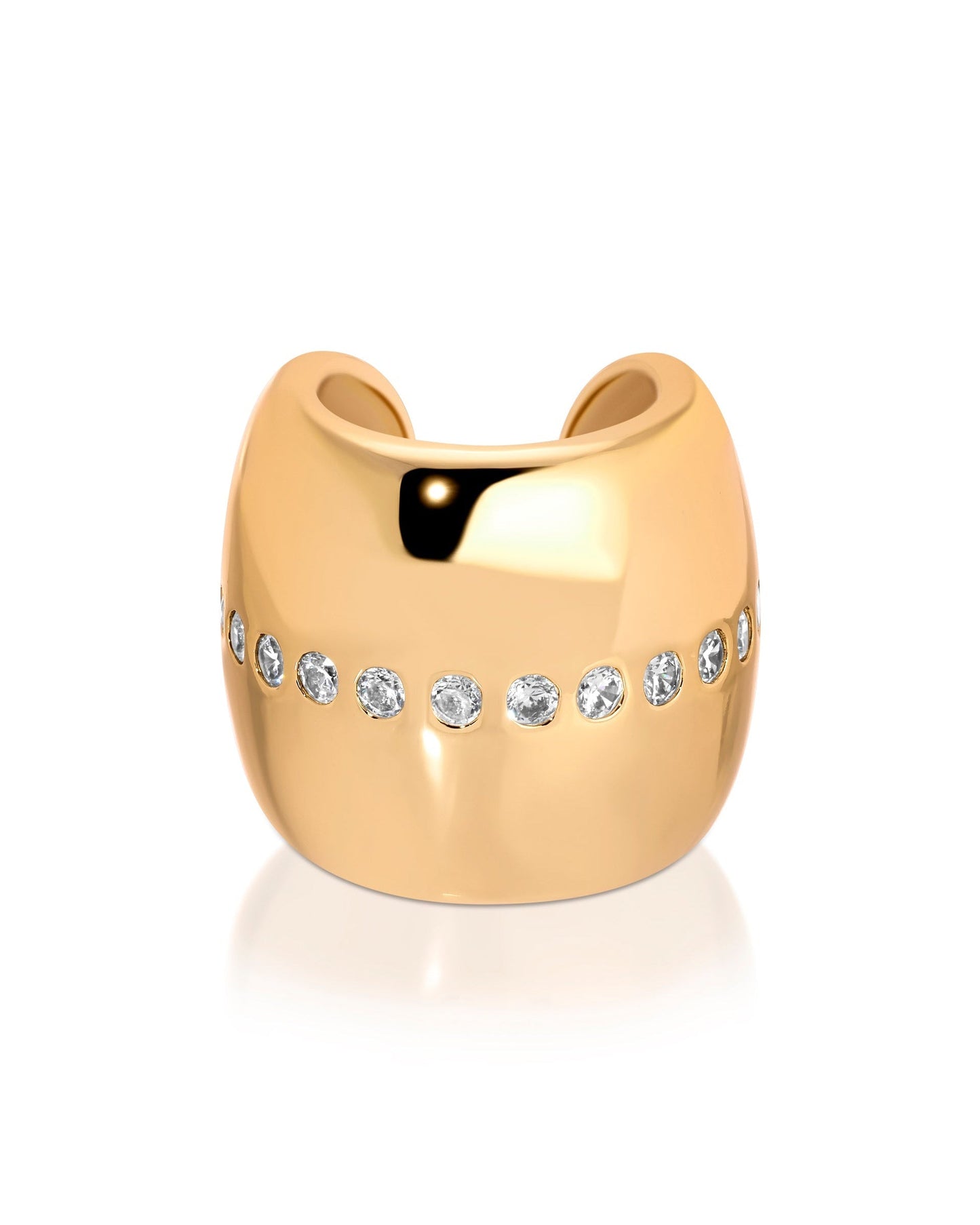 Center Crystal Line Chunky Ear Cuff