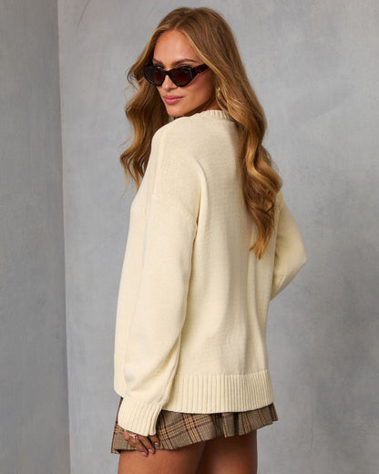 Autumn Ivy Teddy Bear Graphic Sweater