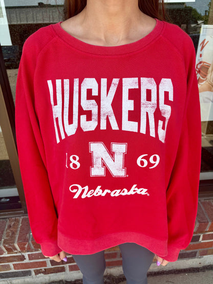 Huskers French Terry Crewneck