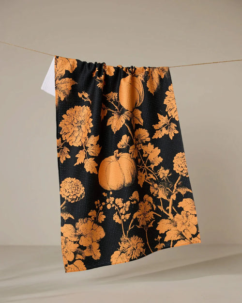 Haunted Harvest Orange Tea Towel