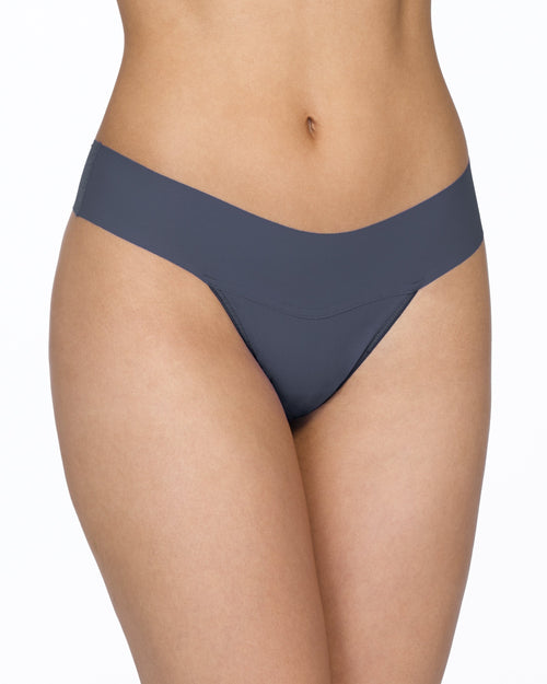 BreatheSoft® Natural Rise Thong Granite Grey