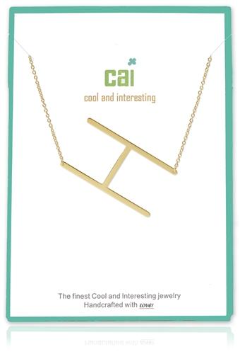 Gold Large Initial Necklace