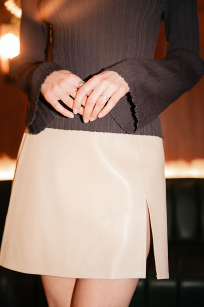 Onyx Leather Mini Skirt
