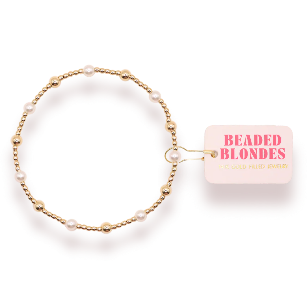 June Pearl Gold Alternating Bracelet