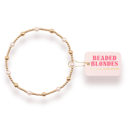 June Pearl Gold Alternating Bracelet