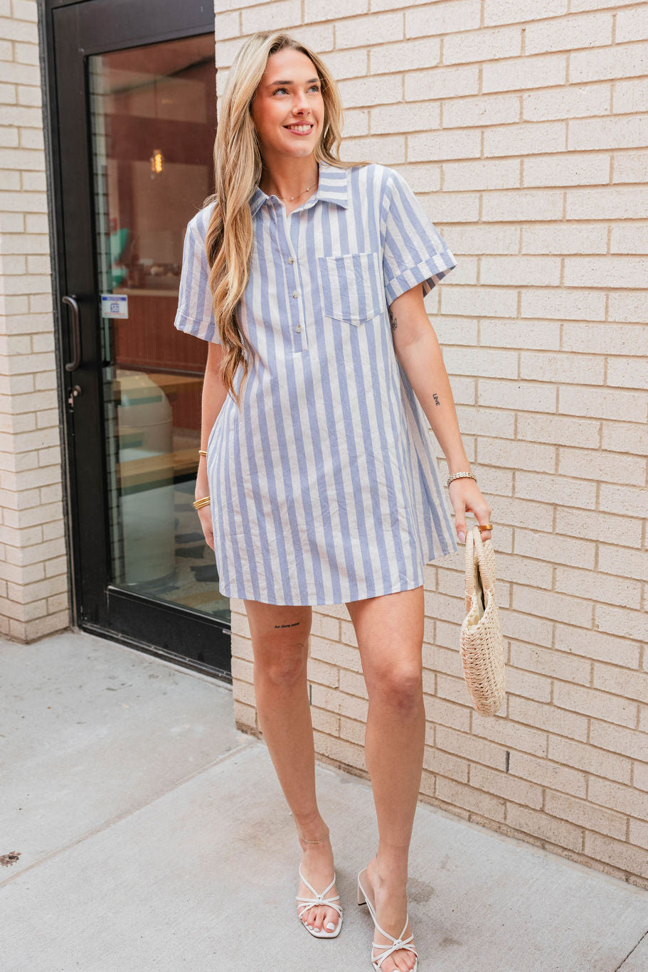 Maine Striped Mini Dress