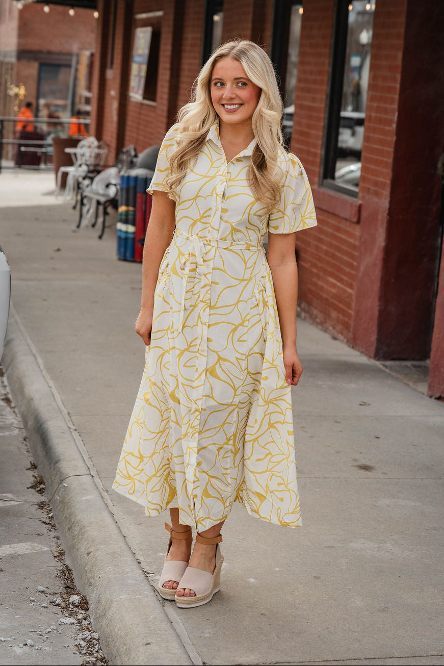 Honey Blossom Midi Dress