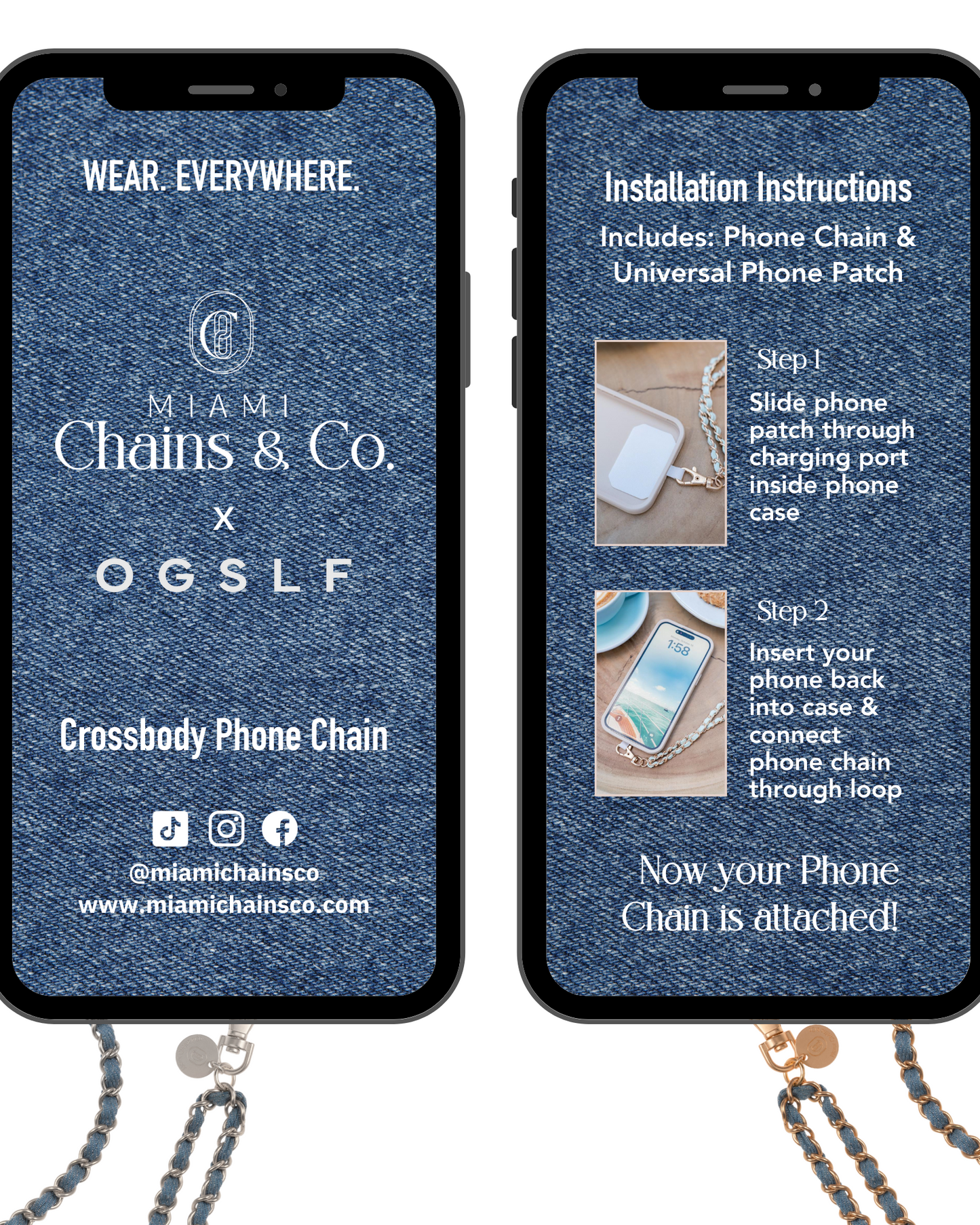 Denim Dream x Matte Silver Phone Wrislet