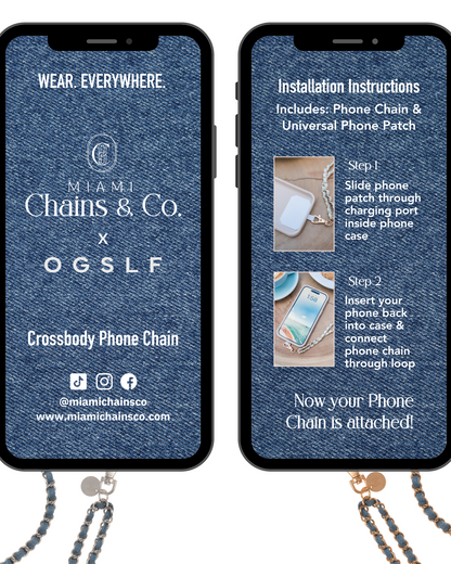 Denim Dream x Matte Silver Phone Wrislet