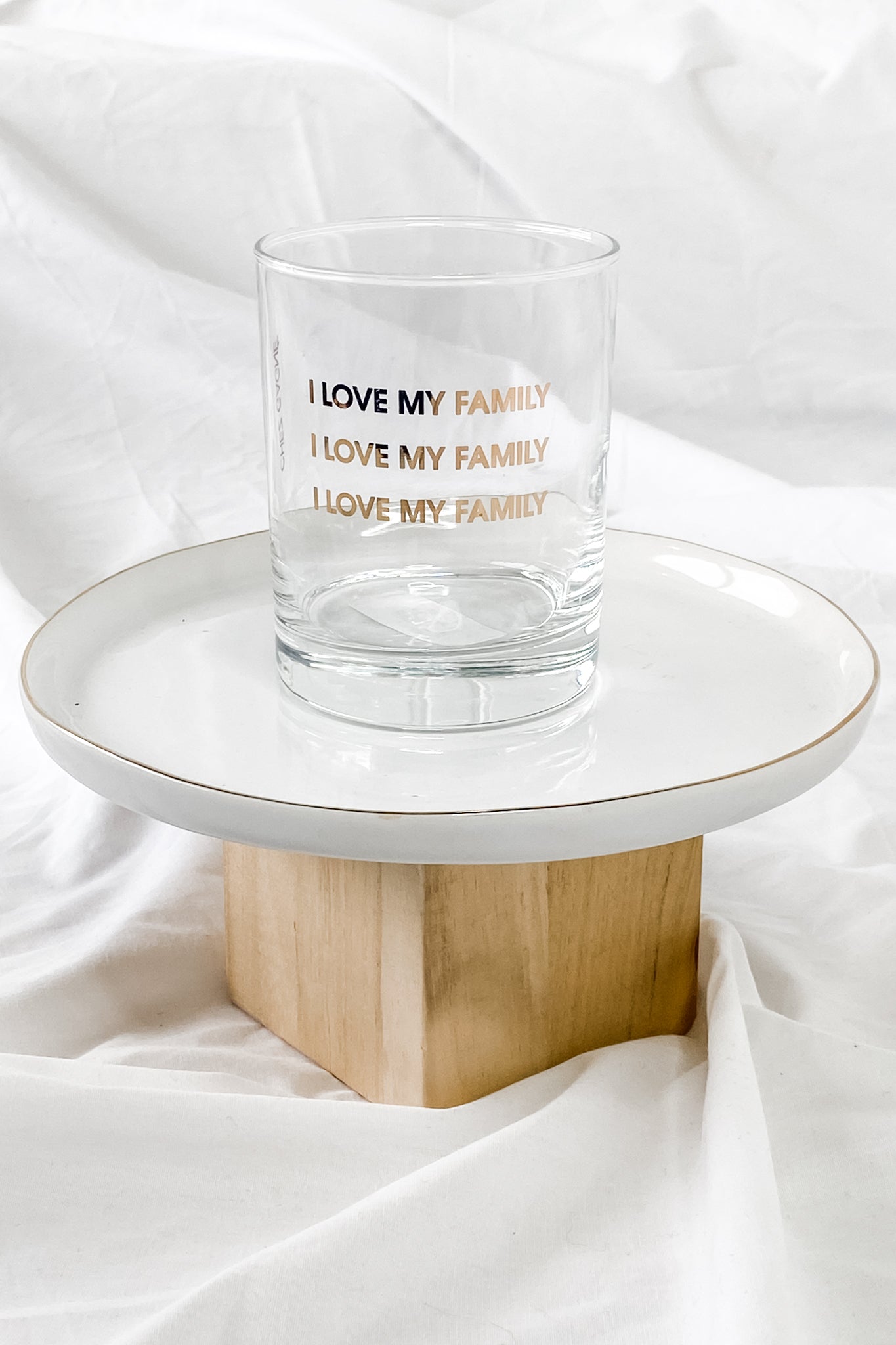 Love My Family Rocks Glass