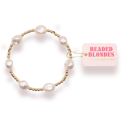 Sadie Pearl Gold Bracelet