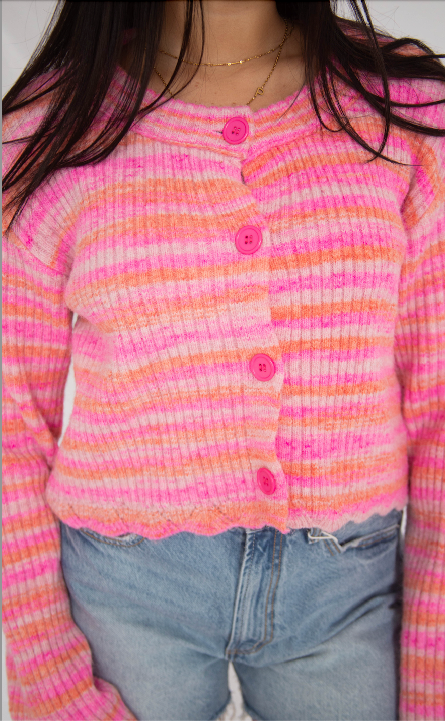 all the way scalloped cardigan