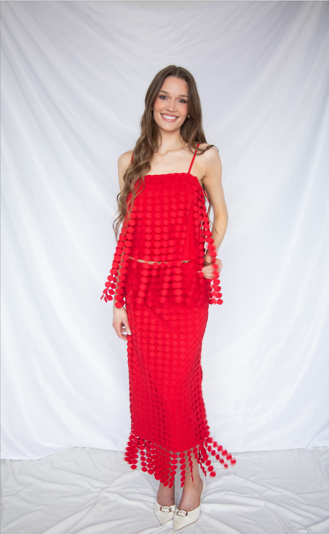 all together red fringe set