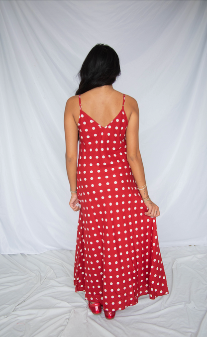 all we do polka dot maxi dress