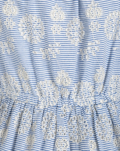Charlotte Dress In Sky/Natural Eyelet