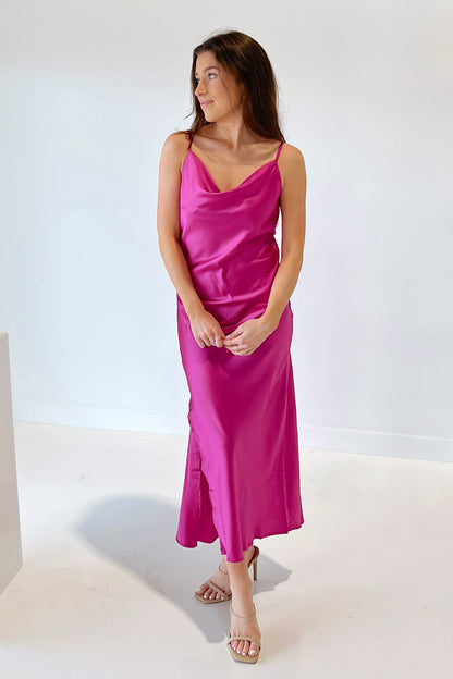 Remi Satin Midi Dress