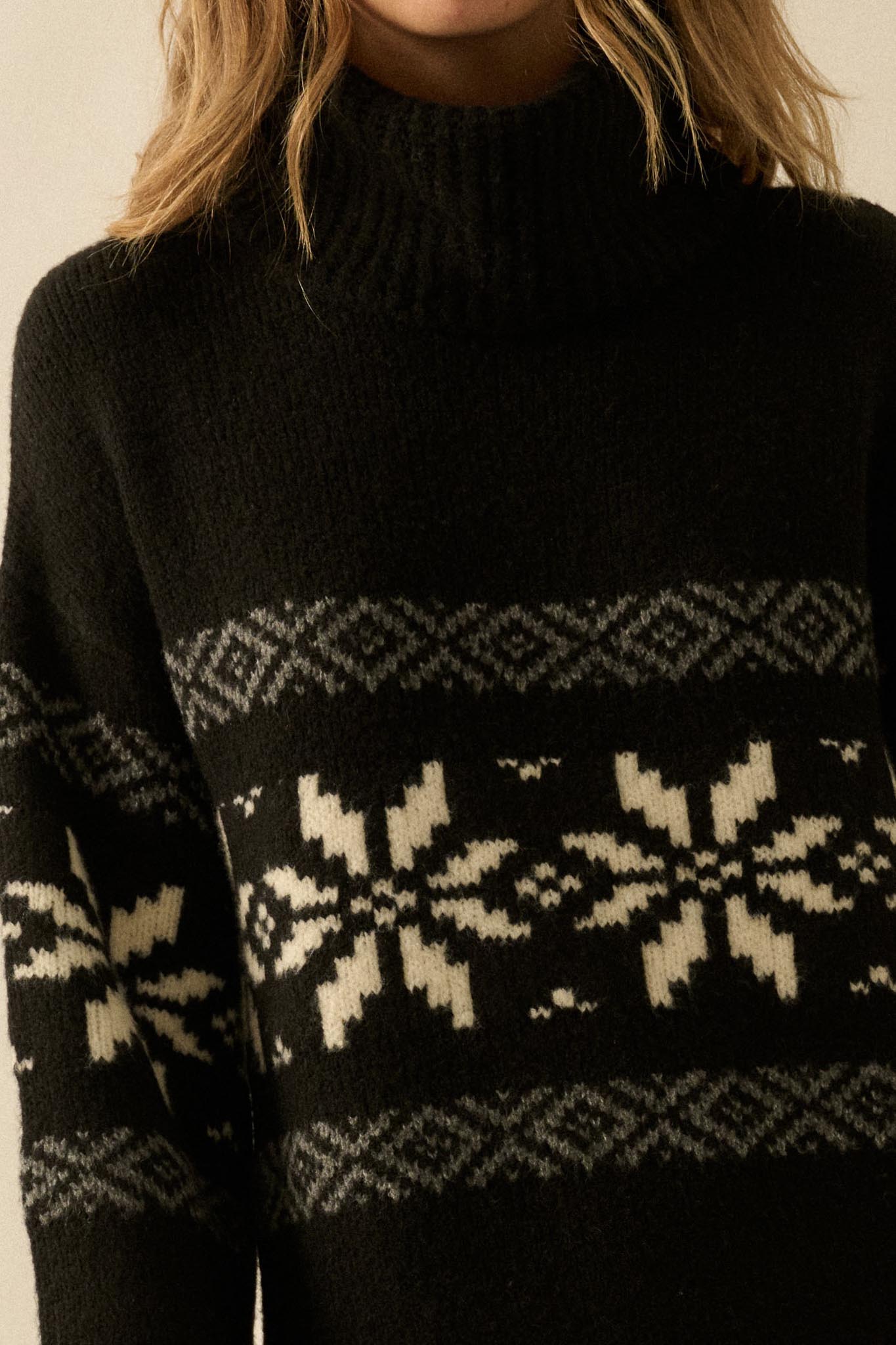 Mountain High Alpine-Knit Midi Sweater Dress