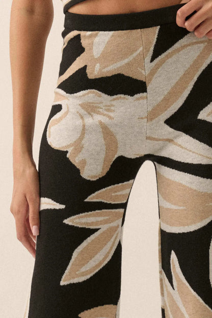 Jungle Vibes Tropical Jacquard Knit Pants