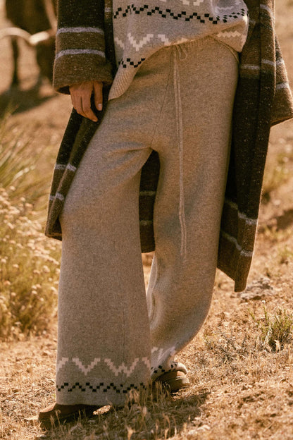 Winter Ridge Alpine Knit Wide-Leg Sweater Pants
