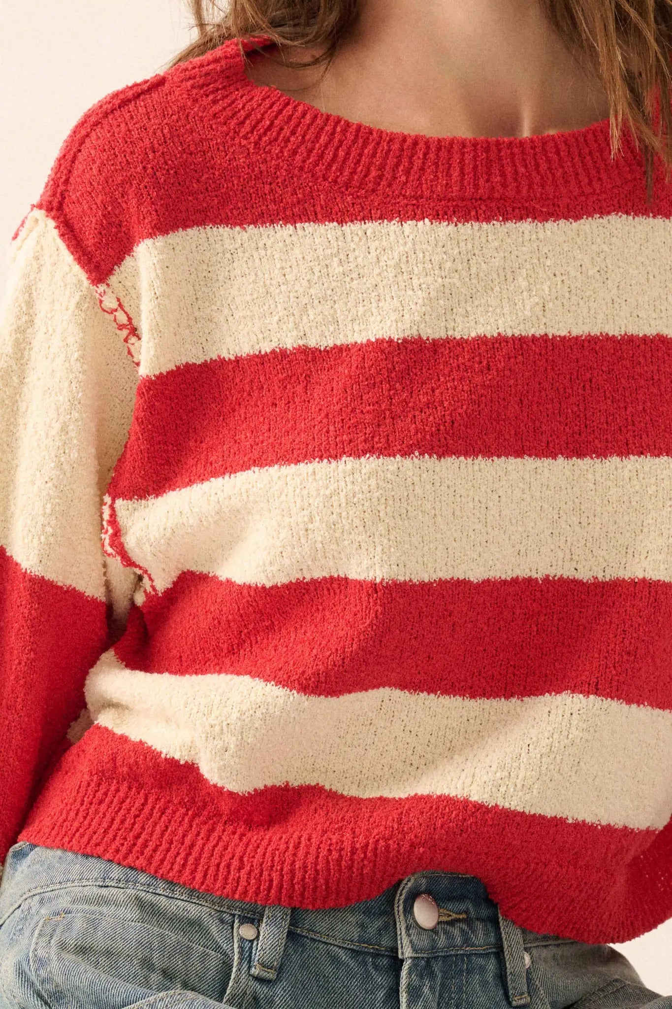 Straight Talk Striped Knit Cropped Sweater