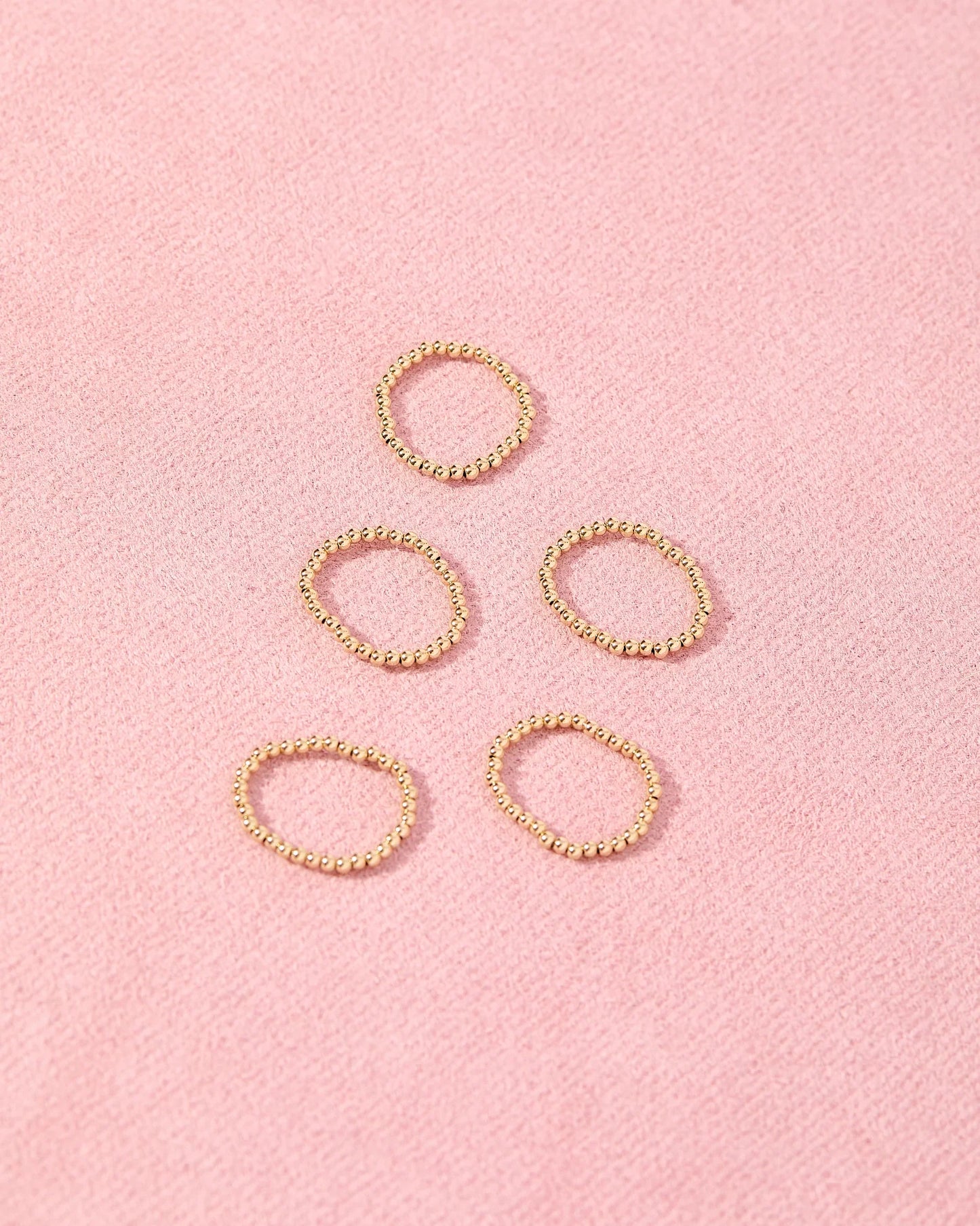 Lexi 2mm Gold Beaded Band Ring
