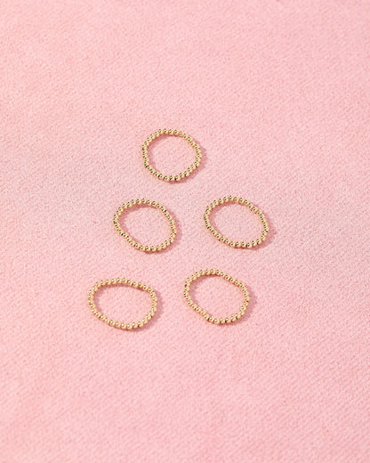 Lexi 2mm Gold Beaded Band Ring