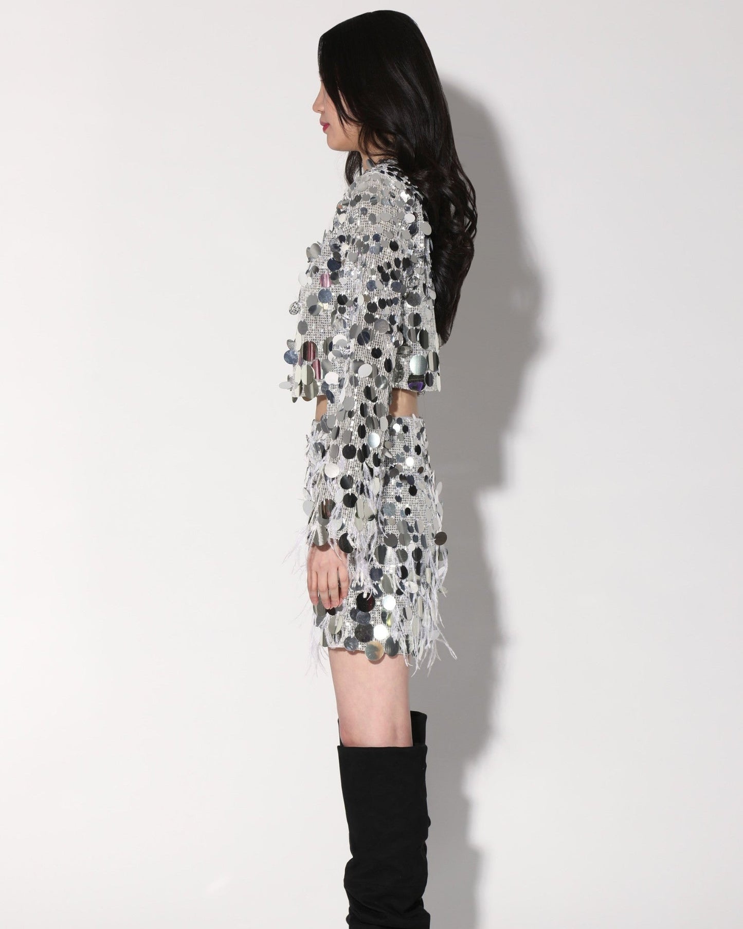 Darcy Skirt, Silver Starlet Sequin