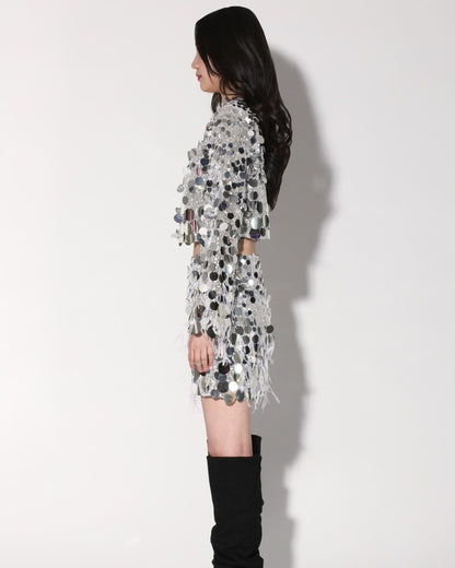 Darcy Skirt, Silver Starlet Sequin