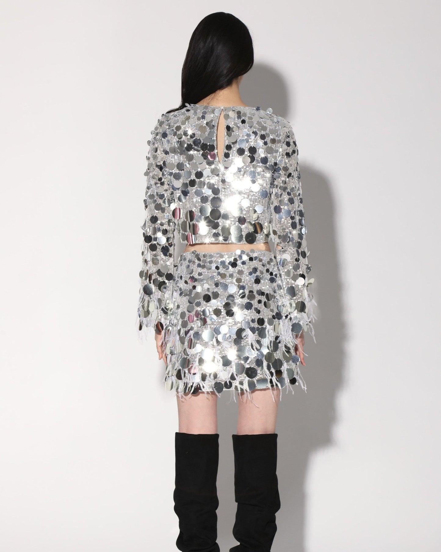 Darcy Skirt, Silver Starlet Sequin