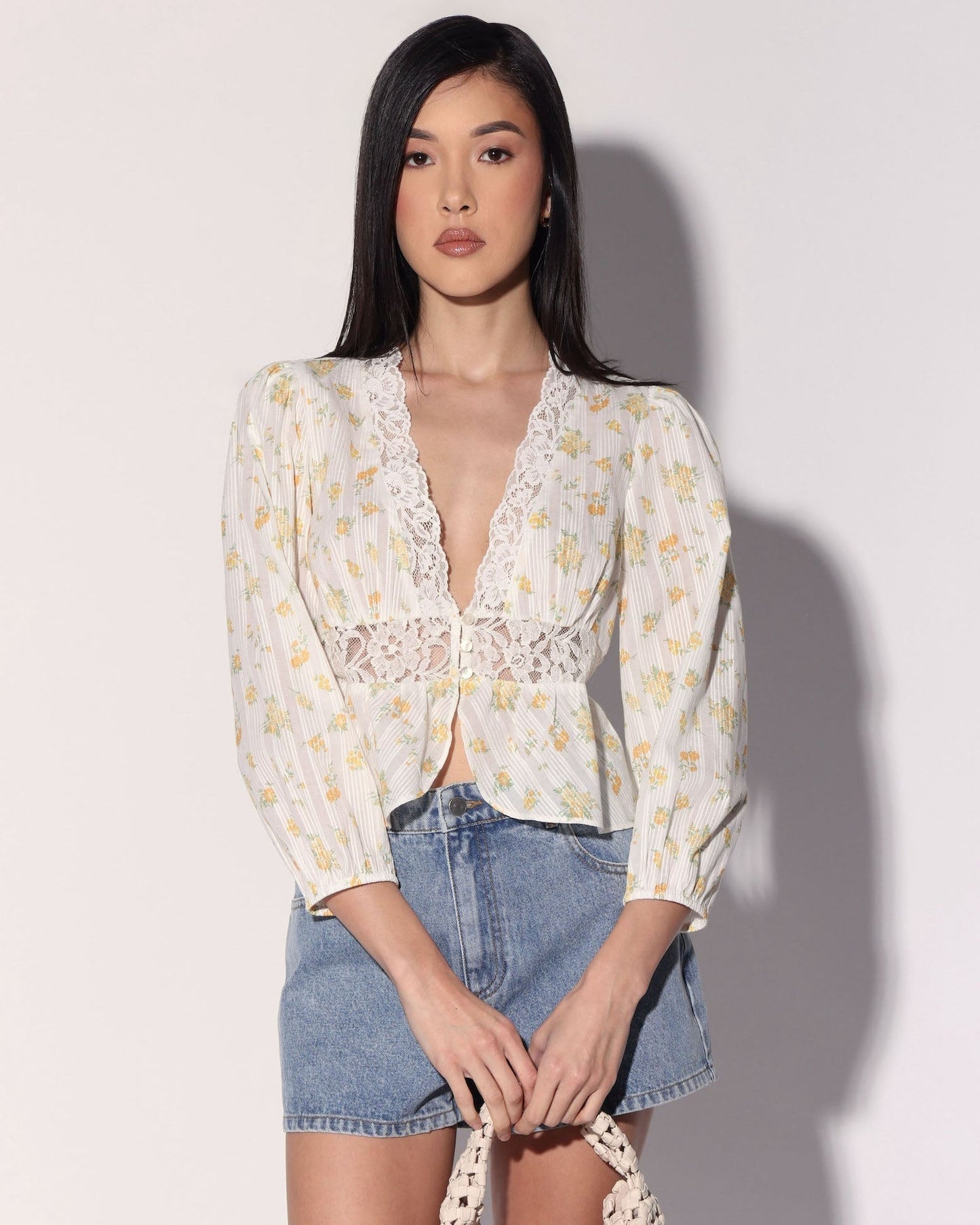 Charlene Top, Yellow Bouquet
