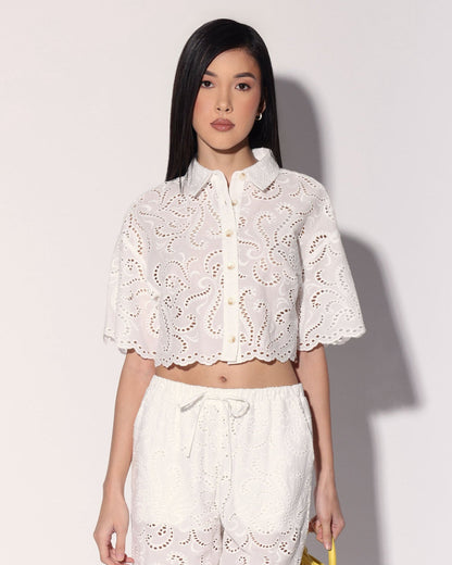 Cindy Top, White Eyelet