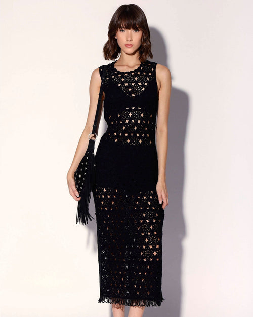 Brianna Dress, Dot Crochet Black