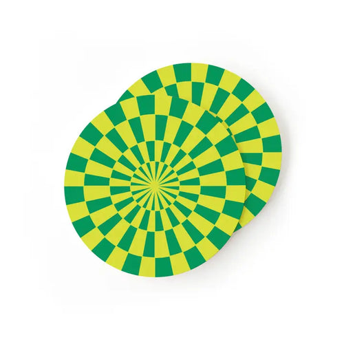 Green Mint Check Coasters