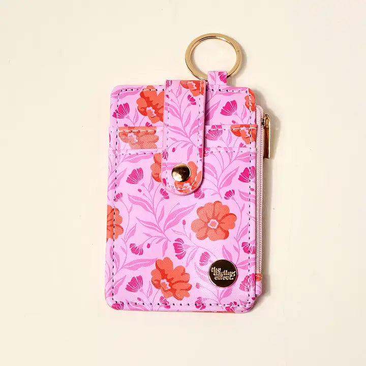 Poppin' Petals Pink Keychain Wallet