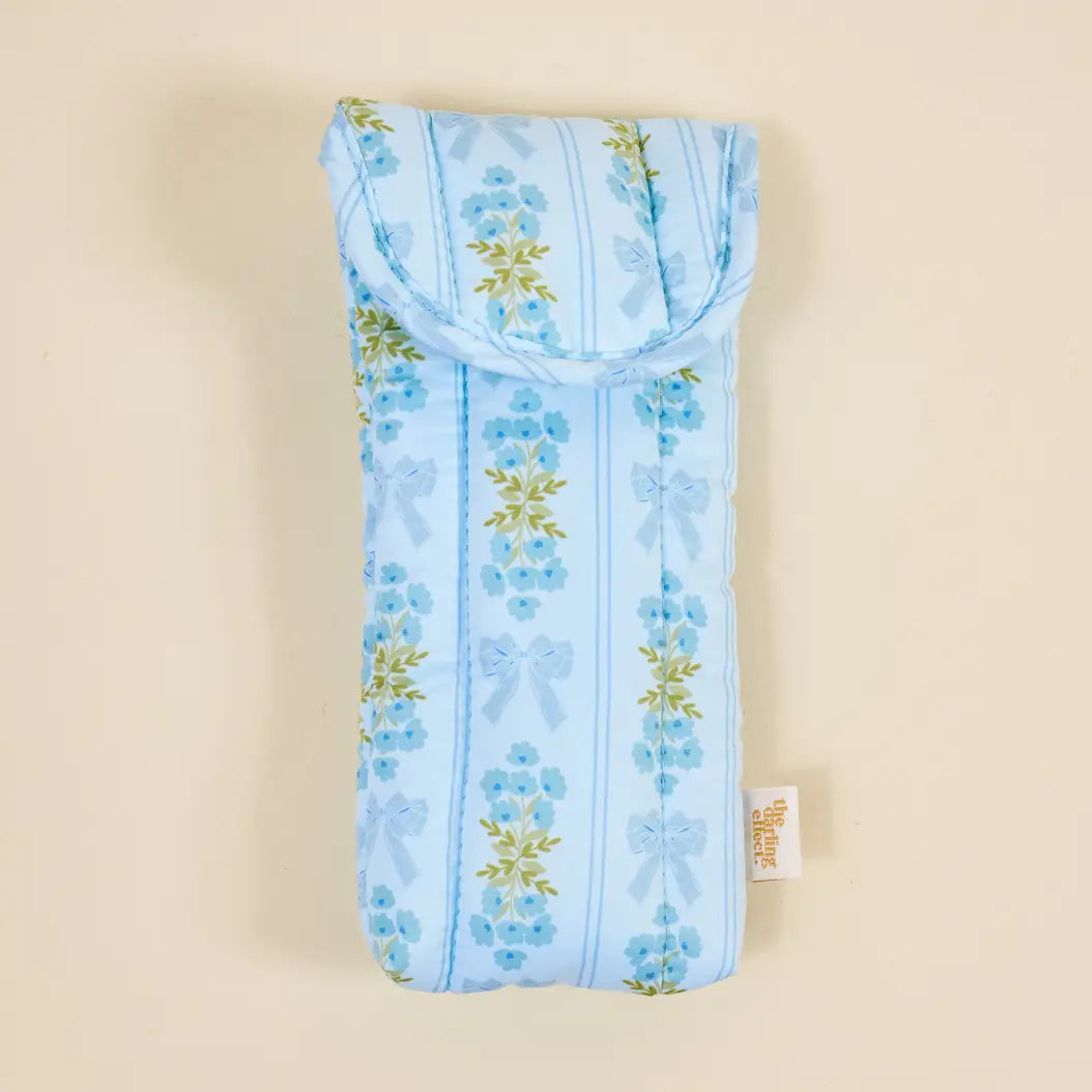 Oh So Fancy Blue Puffy Sunglasses Case