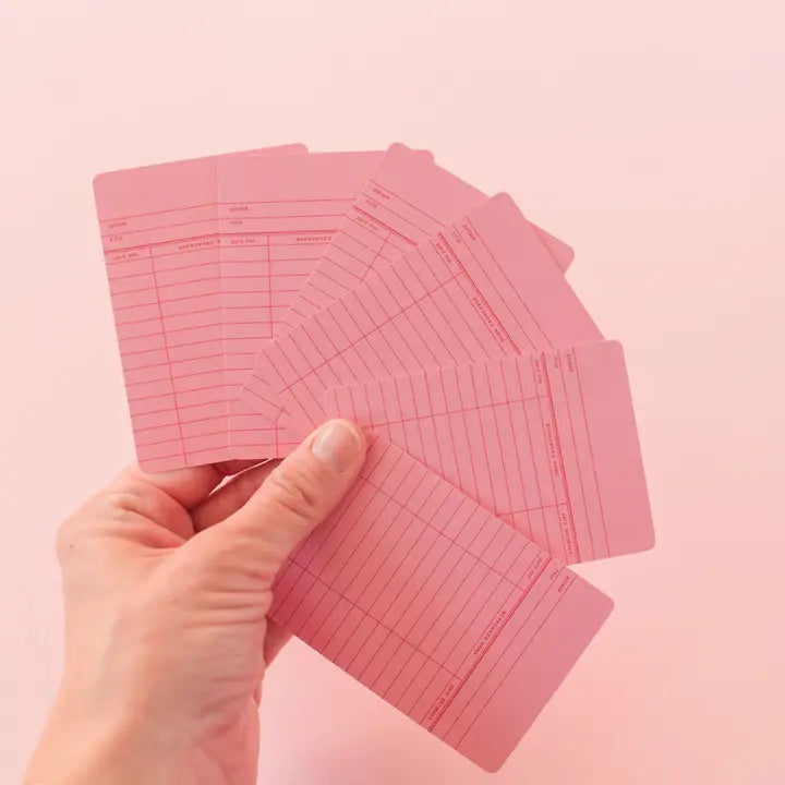 Pink Library Card Playing Cards
