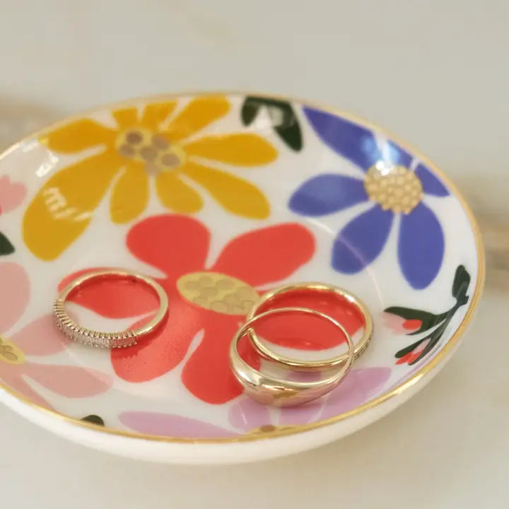 Primary Blooms Porcelain Trinket Dish