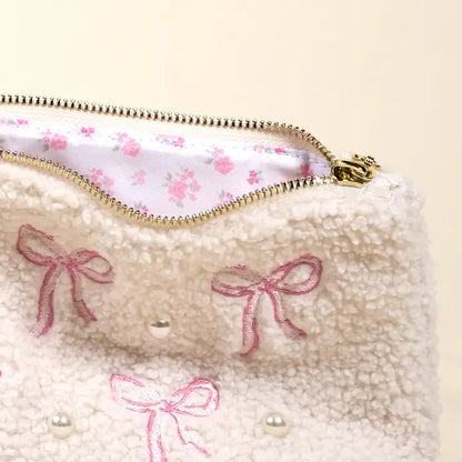 Pink Bows Teddy Pouch