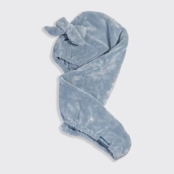 Plush Microfiber Hair Towel Turban (Blue)
