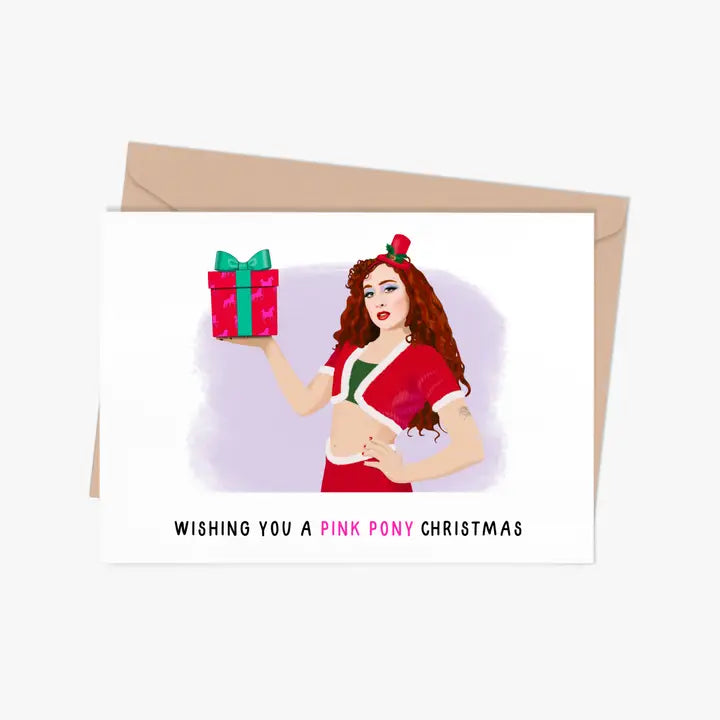 Pink Pony Christmas Card