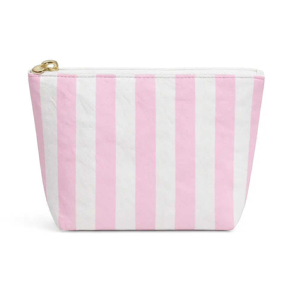 Pink/White Preppy Stripe Pouch
