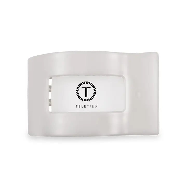 Medium Flat Rectangle Hair Clip (Coconut White)
